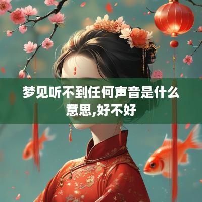 梦见听不到任何声音是什么意思,好不好