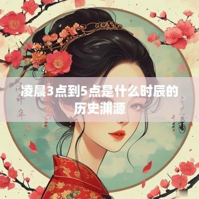 凌晨3点到5点是什么时辰的历史渊源