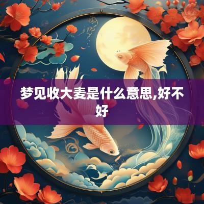 梦见收大麦是什么意思,好不好