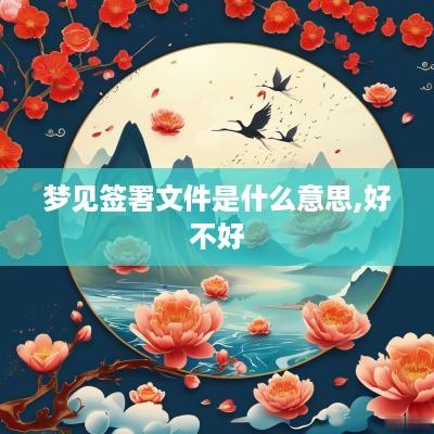 梦见签署文件是什么意思,好不好