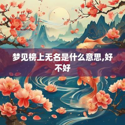 梦见榜上无名是什么意思,好不好