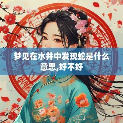 梦见在水井中发现蛇是什么意思,好不好