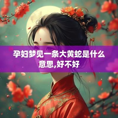 孕妇梦见一条大黄蛇是什么意思,好不好