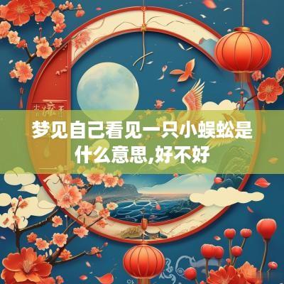 梦见自己看见一只小蜈蚣是什么意思,好不好