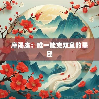 摩羯座：唯一能克双鱼的星座