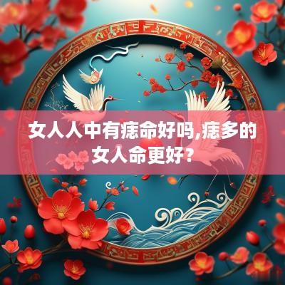女人人中有痣命好吗,痣多的女人命更好？