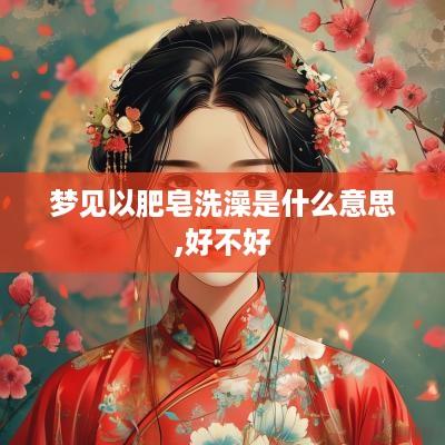 梦见以肥皂洗澡是什么意思,好不好