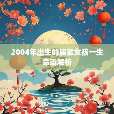 2004年出生的属猴女孩一生命运解析