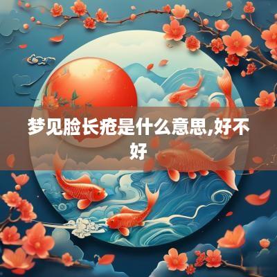 梦见脸长疮是什么意思,好不好