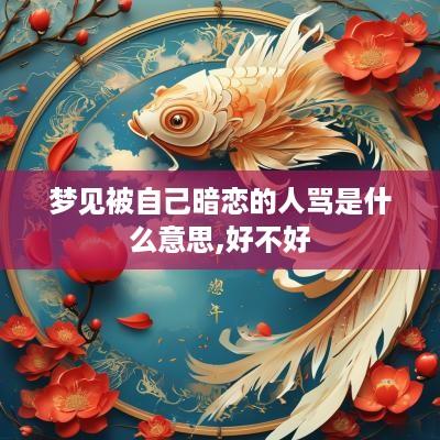 梦见被自己暗恋的人骂是什么意思,好不好
