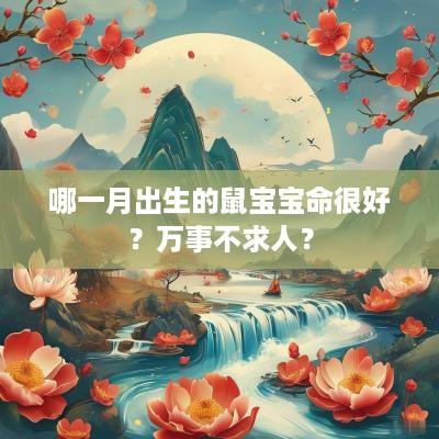 哪一月出生的鼠宝宝命很好？万事不求人？