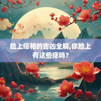 脸上痣相的吉凶全解,你脸上有这些痣吗？