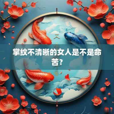 掌纹不清晰的女人是不是命苦？