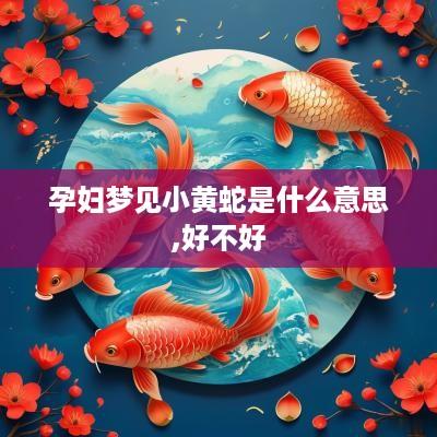 孕妇梦见小黄蛇是什么意思,好不好