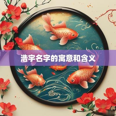 浩宇名字的寓意和含义