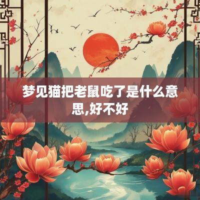 梦见猫把老鼠吃了是什么意思,好不好