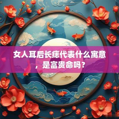 女人耳后长痣代表什么寓意，是富贵命吗？