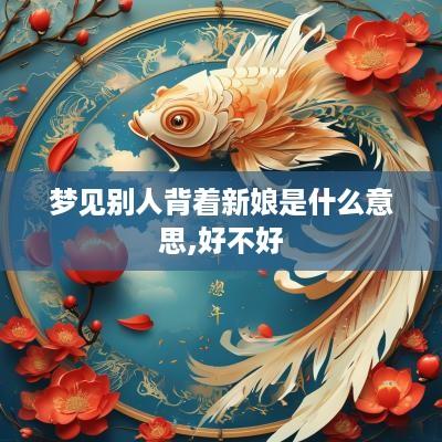 梦见别人背着新娘是什么意思,好不好