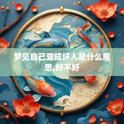 梦见自己变成坏人是什么意思,好不好