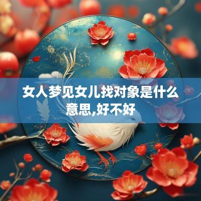 女人梦见女儿找对象是什么意思,好不好