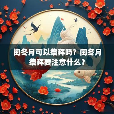 闰冬月可以祭拜吗？闰冬月祭拜要注意什么？