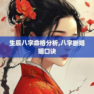 生辰八字命格分析,八字断婚姻口诀