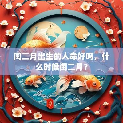 闰二月出生的人命好吗，什么时候闰二月？
