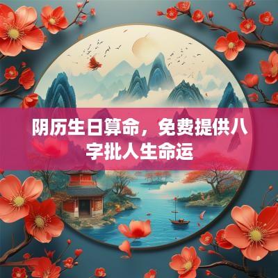 阴历生日算命，免费提供八字批人生命运