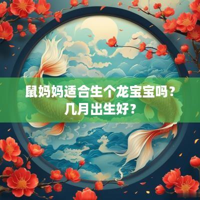鼠妈妈适合生个龙宝宝吗？几月出生好？