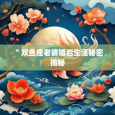 ＂双鱼座老婆婚后生活秘密揭秘