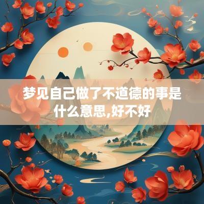 梦见自己做了不道德的事是什么意思,好不好
