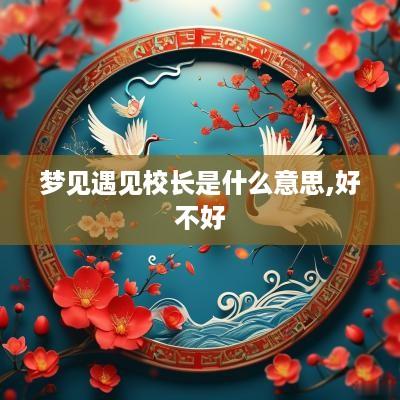 梦见遇见校长是什么意思,好不好