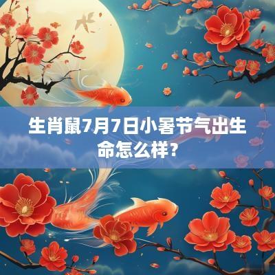 生肖鼠7月7日小暑节气出生命怎么样？