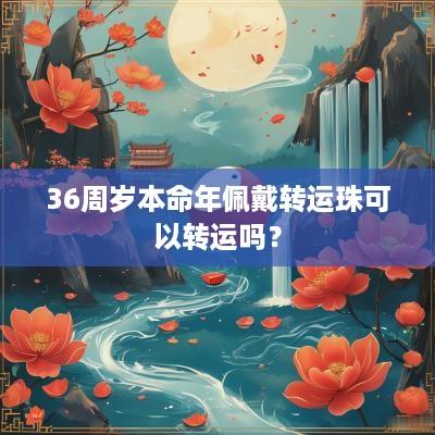36周岁本命年佩戴转运珠可以转运吗？