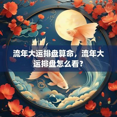流年大运排盘算命，流年大运排盘怎么看？