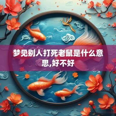 梦见别人打死老鼠是什么意思,好不好