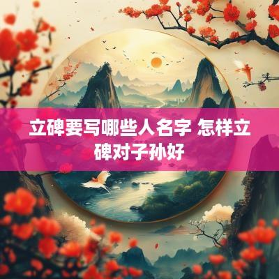 立碑要写哪些人名字 怎样立碑对子孙好
