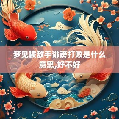 梦见被敌手诽谤打败是什么意思,好不好