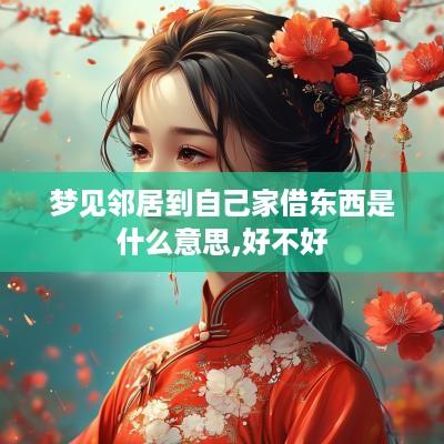 梦见邻居到自己家借东西是什么意思,好不好