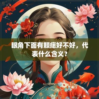 眼角下面有颗痣好不好，代表什么含义？