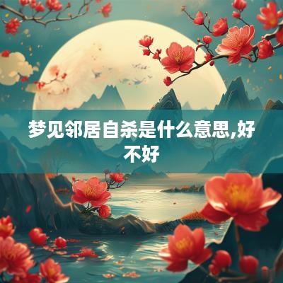 梦见邻居自杀是什么意思,好不好