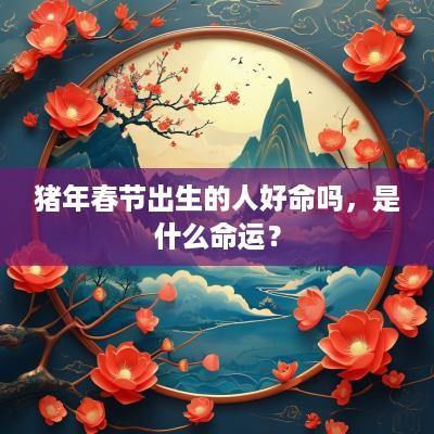 猪年春节出生的人好命吗，是什么命运？