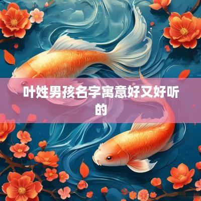 叶姓男孩名字寓意好又好听的
