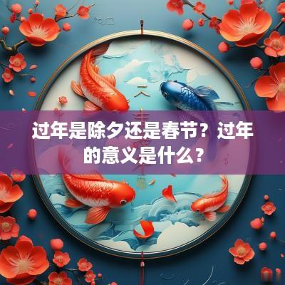 过年是除夕还是春节？过年的意义是什么？