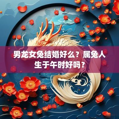男龙女兔结婚好么？属兔人生于午时好吗？