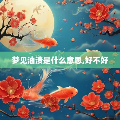 梦见油渍是什么意思,好不好