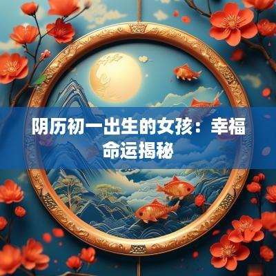 阴历初一出生的女孩：幸福命运揭秘