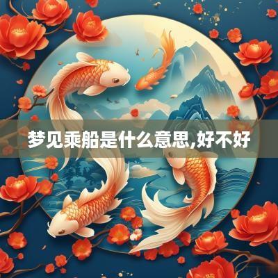梦见乘船是什么意思,好不好
