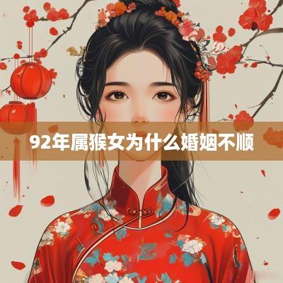 92年属猴女为什么婚姻不顺