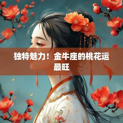 独特魅力！金牛座的桃花运最旺